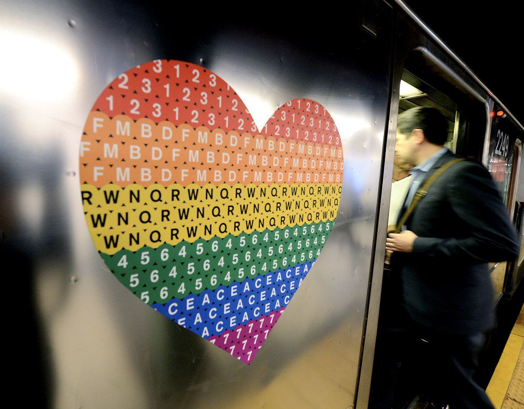 The MTA Pride logo seen on the 1 train (MTA Photos)